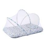 TIDY SLEEP Mosquito Net Bedding for Baby | Baby Gadda for New Born| 0Months+ | Size:90x65Cm | (Green Flower) - Fast Shipping to USA & Canada