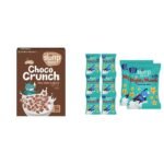 Slurrp Farm Choco Crunch Chocolate Cereal 400g & Slurrp Farm Healthy Snacks Mighty Puff Cheese & Herbs 8X20g - Fast Shipping to USA & Canada