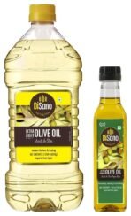 DiSano Extra Light Olive Oil, Indian dishes and frying, 2L & DiSano Extra Virgin Olive Oil, First Cold Pressed, 250ml Material : vegetarian - Fast Shipping to USA & Canada