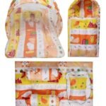 Infantbond Combo Cotton Nest Bed with Net (Orange Fox) ? Fast Shipping to USA & Canada