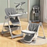 StarAndDaisy Galaxy Star High Chair For Baby Girls & Boys,Multifunction 6 In 1 Feeding Chair With Height Adjustment,One Click Fold,Detachble Food Tray,Reclining Seat 6 Months To 5 Years Kids(Grey) - Fast Shipping to USA & Canada