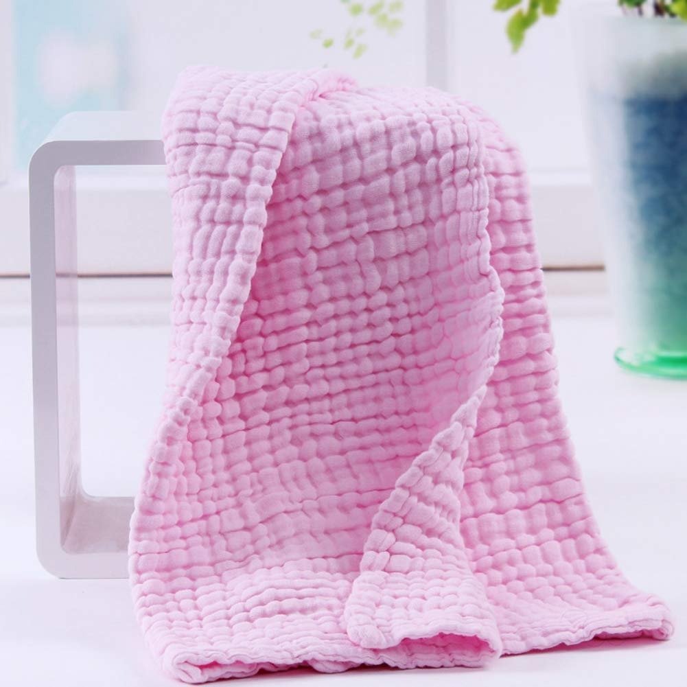 61iOVldznNL-1.jpg MOM'S HOME Cotton Baby Super Soft Absorbent Muslin 6 Layer Wash Towel- 100X100 CM - (0-3 Years)- Pink - Fast Shipping to USA & Canada - Image 1