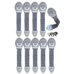 Kids Station Furniture Safety Locks For Baby Safety - Strong And Adhesive Child / Toddler / Infants Safety Locks For Drawers,Cabinets,Fridge And Cupboard - Baby Proofing Product -Pack Of 10 (Grey) - Fast Shipping to USA & Canada