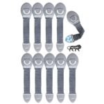 Kids Station Furniture Safety Locks For Baby Safety - Strong And Adhesive Child / Toddler / Infants Safety Locks For Drawers,Cabinets,Fridge And Cupboard - Baby Proofing Product -Pack Of 10 (Grey) - Fast Shipping to USA & Canada