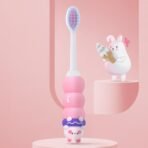 StarAndDaisy Baby Manual Toothbrush 1 Year + Kids With Soft And Fluffy 10000 Gentle Bristles, 80 Micron Split-Beam Bristle, Non-Slip Comfortable Dinosaur Handle (Teddy-Pink),1 Count - Fast Shipping to USA & Canada
