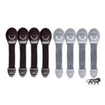 Kids Station Furniture Safety Locks for Kids, Pack of 4 Grey + 4 Brown, Made in India Child Safety Locks for Drawers, Cabinets, Fridge, Cupboard Lock, Strong and Adhesive Safety Locks - Fast Shipping to USA & Canada