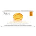 Pears Pure & Gentle Soap Bar (Combo Pack of 3) - With Glycerin for Soft, Glowing Skin & Body, Paraben-Free Body Soaps For Bath Ideal for Men & Women - Fast Shipping to USA & Canada