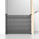 Kids Station Retractable Safety Gate for Toddlers - Barrier Fence - Mesh Baby Gate for Door and Stairs - Retractable Mesh - Height 90cm or 2.9ft - Expandable to 140cm or 4.6ft (Black) - Fast Shipping to USA & Canada