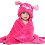 First Kick Fleece New Born Baby Blanket Pack of Super Soft Bathrobe Baby Wrapper Cum Baby Bath Towel For Baby Boys, Baby Girls, Babies (80Cm X 80Cm, 0-6 Months Lightweight (Pink) - Fast Shipping to USA & Canada