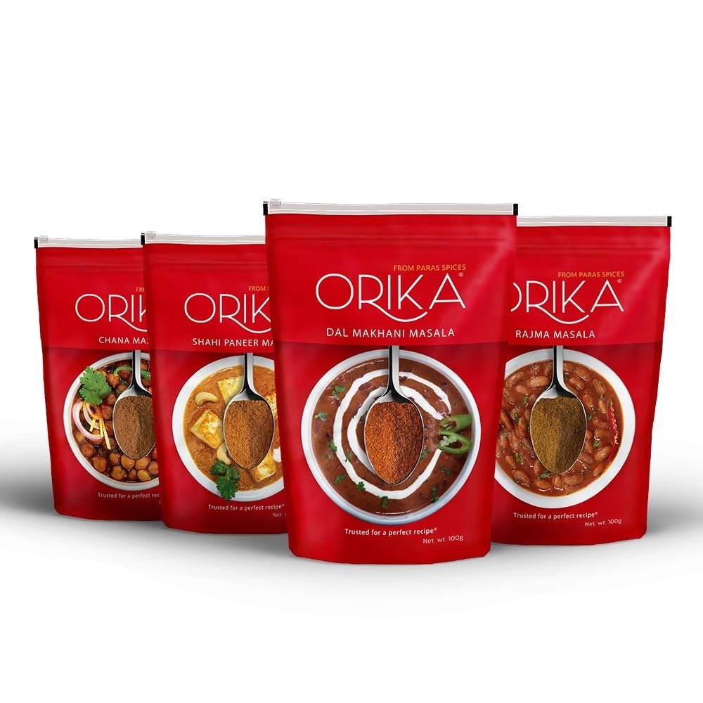 61mVZqUqi-L-1.jpg ORIKA Shahi Paneer Masala, Chana Masala, Rajma Masala, Dal Makhani Masala (Pack of 4, 100gms Each) - Fast Shipping to USA & Canada - Image 1