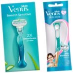 Gillette Venus Skin Love With Skin Essence Womens Razor For Hair Removal- Pack Of 1, Green&Gillette Venus Hair Removal Razor for Women with Aloe Vera, 1 Pc - Fast Shipping to USA & Canada