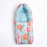 haus & kinder 3 in 1 Baby Sleeping Bag & Carry Nest | Cotton Bedding Set for Infants & New Born Baby | Portable/Travel & Skin Friendly | 0-6 Months (Bold Floral) - Fast Shipping to USA & Canada