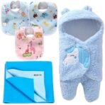 First Kick New Born Baby Gift Set Combo Pack for Baby Boys and Baby Girls Pack of 5 Pcs Unicorn Blues - Fast Shipping to USA & Canada