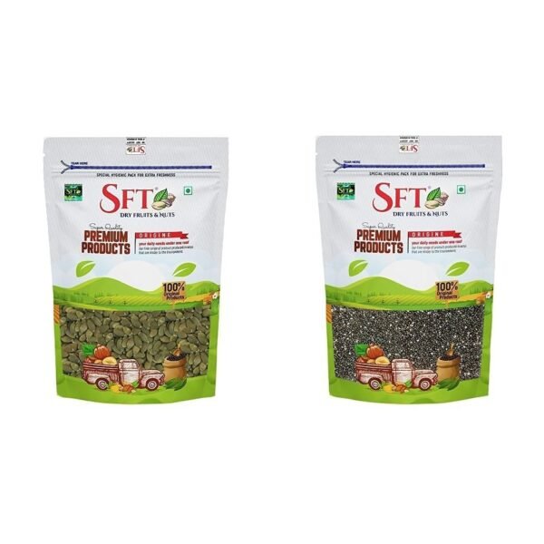 SFT Pumpkin Seeds 500 Gm & SFT Chia Seeds 500 Gm - Fast Shipping to USA & Canada