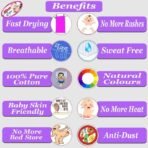 MOM CARE Newborn Nappy Changing Mat Baby Urine Sheet Super Soft Pure Cotton Sheet/Kantha/Gudris/Potra/Phaliya Pack of 1 Large White - Fast Shipping to USA & Canada - Image 5