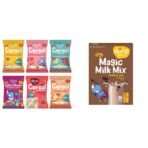 Slurrp Farm No Sugar No Salt Multigrain Cereals Trial Pack Combo 300g (50g*6) & Slurrp Farm High Protein Chocolate Swirl Milk Mix 250g - Fast Shipping to USA & Canada