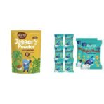 Slurrp Farm Natural Jaggery Powder 300G & Slurrp Farm Healthy Snacks for Kids Mighty Puff Cheese & Herbs 8X20g - Fast Shipping to USA & Canada