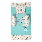 TIDY SLEEP New Born Baby Bedding/Gadda Bed Set for Babies with 2 Side Bolster & Head Pillow | Baby Sleeping Bed for 0 to 12 Months (Our Mission) - Fast Shipping to USA & Canada