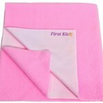 First Kick Instadry Anti-Piling Fleece Extra Absorbent Quick Dry Sheet for Baby, Baby Bed Protector, Waterproof Baby Sheet, Small Size 70x50cm, Pack of 1, Pink - Fast Shipping to USA & Canada