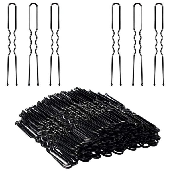 Temperia U Hair Pins for Women & Girls | Juda Pins (Pack Of 100) (With Storage Box) (7cm Long) | Stylish U-Shaped Hairpins for Hairstyling | Hair Styling Accessories Clips (Black) - Fast Shipping to USA & Canada