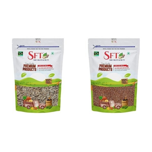 SFT Sunflower Seeds 500 Gm & SFT Alsi (Flax Seeds) 500 Gm - Fast Shipping to USA & Canada