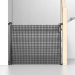 Kids Station Baby Retractable Safety Gate - Magic Pet Gate - Retractable Mesh - Extra Wide - Dog Safety Fence Guard - Auto Locking - Height 90cm or 2.9ft - Expandable to 180cm or 6ft (Black) - Fast Shipping to USA & Canada