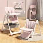 StarAndDaisy Galaxy Star High Chair For Baby Girls & Boys,Multifunction 6 In 1 Feeding Chair With Height Adjustment,One Click Fold,Detachble Food Tray,Reclining Seat 6 Months To 5 Years Kids(Pink) - Fast Shipping to USA & Canada