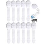 Kids Station Baby Safety Adjustable Cabinet Drawer Locks Straps|Strong & Adhesive Child/Toddler/Infants Safety Locks For Drawers, Cabinets, Fridge & Cupboard|Baby Proofing Product|Pack Of 12|White - Fast Shipping to USA & Canada