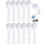 Kids Station Baby Safety Adjustable Cabinet Drawer Locks Straps|Strong & Adhesive Child/Toddler/Infants Safety Locks For Drawers, Cabinets, Fridge & Cupboard|Baby Proofing Product|Pack Of 12|White - Fast Shipping to USA & Canada