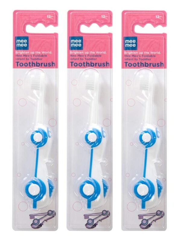 Mee Mee Foldable Infant to Toddler Toothbrush for Baby/Toddlers (Blue) - Fast Shipping to USA & Canada
