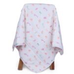 MOM'S HOME Organic Cotton Baby Muslin AC Quilt | Baby Blanket | Cute Jungle | 100x120 cm | 0-3 Year - Fast Shipping to USA & Canada