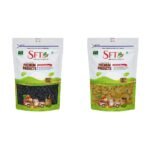 SFT Afghani Seedless (Black Raisin) Dried Grapes, Handpicked Pouch, 1000 g & SFT Raisins Afghani Green Long (Kishmish) Seedless, Dry Grapes 1 Kg - Fast Shipping to USA & Canada