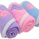First Kick Baby Blankets New Born Pack of Hooded Wrappers Cum Wrap Towel Pack of 3 (Fleece & Polyester, skin friendly, Pink, Blue, Purple) - Fast Shipping to USA & Canada