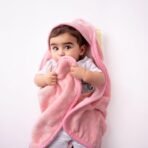 haus & kinder Baby Blanket ? Super Soft 450 GSM Hooded Blanket for Newborns (0?6 Months), 75x75 cm, Baby Pink 1 Piece - Fast Shipping to USA & Canada