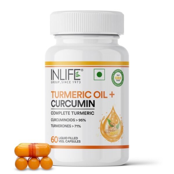 INLIFE Curcumin with Turmeric Oil - 60 Liquid Capsules - Fast Shipping to USA & Canada