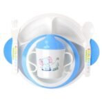 Infantbond Toddler Plates & Bowls Feeding Set (Blue Medium) ? Fast Shipping to USA & Canada