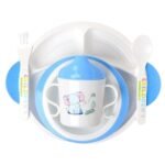 Infantbond Toddler Plates & Bowls Feeding Set (Blue Medium) ? Fast Shipping to USA & Canada