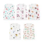 MOM'S HOME Baby Unisex Organic Cotton Muslin Jhabla | Pack of 5 | Multicolor (3-6 Months) - Fast Shipping to USA & Canada