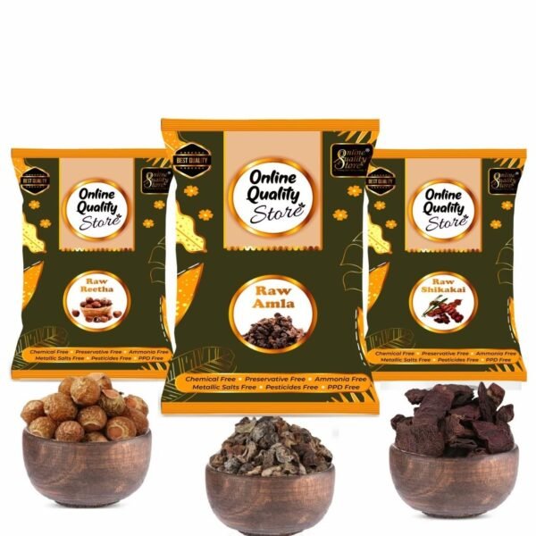 Online Quality Store Reetha Amla Shikakai Combo Raw Form (600g) - Fast Shipping to USA & Canada