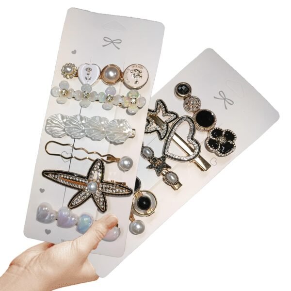 TEMPERIA (1 Pack - 6 Clips) Hair Accessories for Women & Girls -Latest Korean Style Fancy Hair Clips, Clutcher & Pins - Stylish & Cute Birthday Gift Items Metal Hairclip (Random Colors & Designs) (MN04) - Fast Shipping to USA & Canada