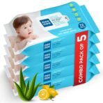Mee Mee Soft Gentle Baby Wet Wipes (72 Wipes) Pack of 5 | Infused with Aloevera and Lemon Extract | Paraben & Sulfate Free. - Fast Shipping to USA & Canada