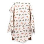 MOM'S HOME Organic Cotton Baby Muslin AC Quilt/Blanket | Dinosaur | 100x120 cm | 0-3 Year - Fast Shipping to USA & Canada