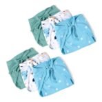 Tidy Sleep Pack of 6 New born Baby's 3 Layer Cotton Cloth Nappies/Langot/nappy Washable and Reusable Nappies Assorted Color (9-12M) - Fast Shipping to USA & Canada
