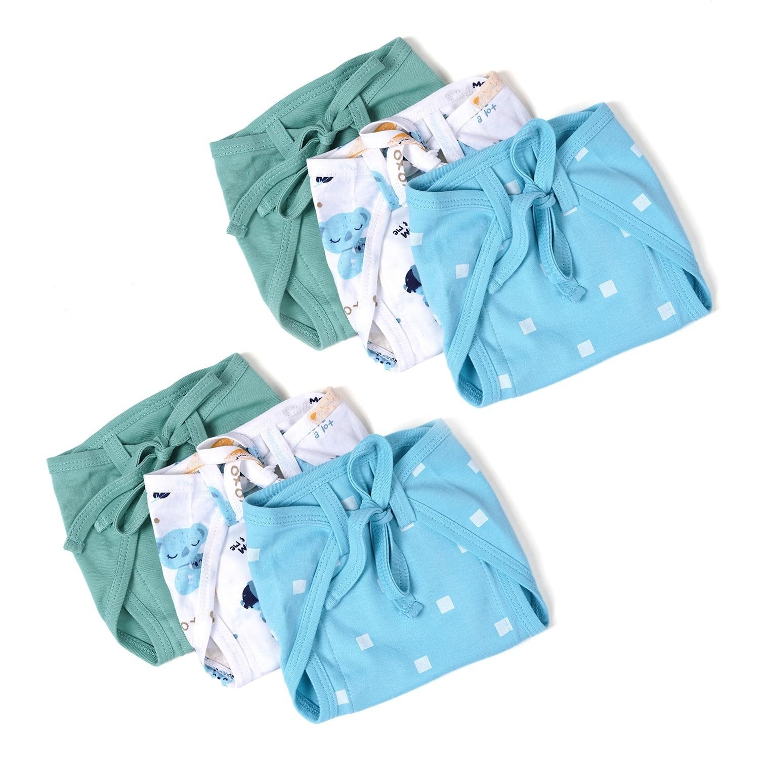 711qHWgpFKL-1.jpg Tidy Sleep Pack of 6 New born Baby's 3 Layer Cotton Cloth Nappies/Langot/nappy Washable and Reusable Nappies Assorted Color (9-12M) - Fast Shipping to USA & Canada - Image 1
