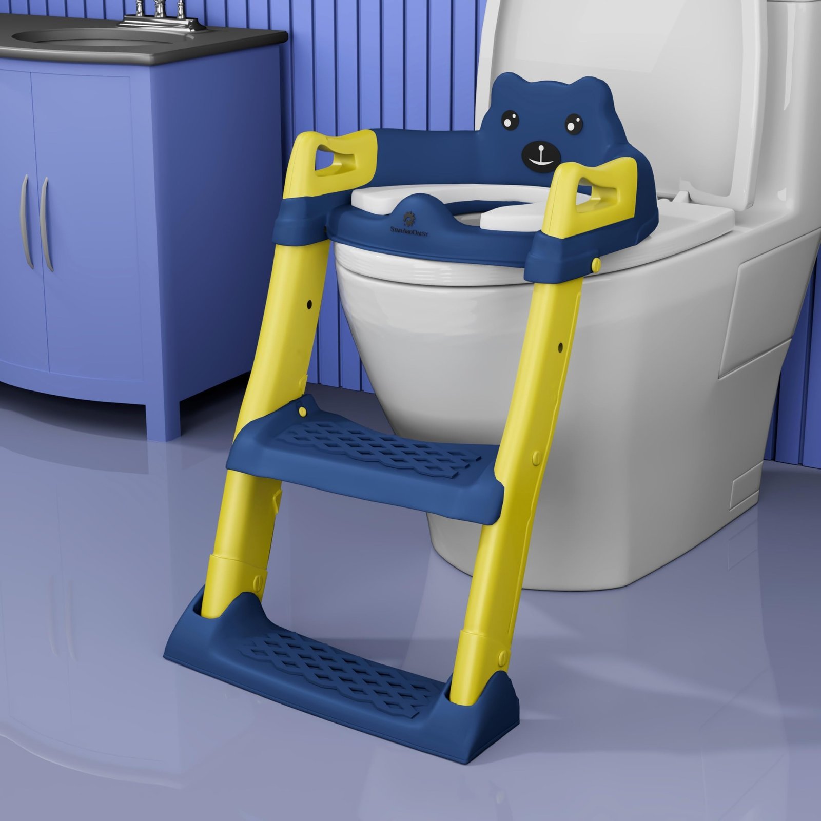 714PCZIXTfL-1.jpg StarAndDaisy Potty Seat for Kids 1-3 Years | Toilet Seat for Kids with Height Adjustable & Removable Soft Cushion, Fits All Western Toilets seat-(Dark Blue-Yellow) - Fast Shipping to USA & Canada - Image 1