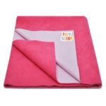 Tidy Sleep Instadry Anti-Piling Fleece Extra Absorbent Quick Dry Sheet for New Born Babies, Cotton Bed Protector Mattress Pack of 1 Dark Pink X-Large (220x140) cm - Fast Shipping to USA & Canada
