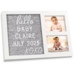a baby cherry - Baby Picture Frame with Announcement Message Felt Board & Letterboard Letters | My First Year Picture | Ultrasound Picture Frame | white - Fast Shipping to USA & Canada