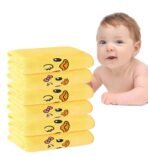 MOM CARE Microfibre Face Towels, Super Soft Reusable Napkins for Newborn, Infants,Toddlers & Kids in Pack of 6 Yellow - Fast Shipping to USA & Canada