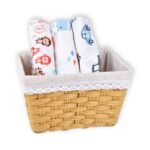 MOM'S HOME Organic Cotton Baby Muslin Swaddle - Pack of 3-100x100 cm (MONKYWHALECAR) - Fast Shipping to USA & Canada