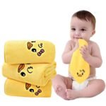 MOM CARE Baby Face Towels, Extra Soft Reusable Napkins for Newborn, Infants,Toddlers & Adults in Pack of 3 Yellow - Fast Shipping to USA & Canada